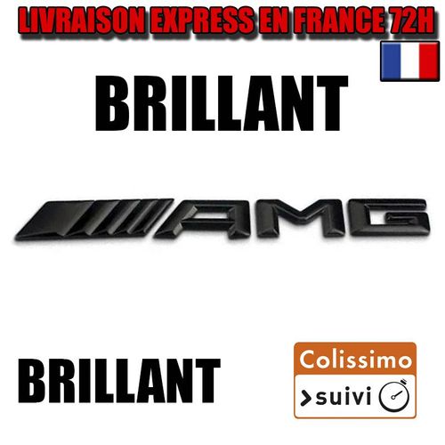 Insigne Brillant Sticker Bagde Mercedes Amg Noir 3d Emblème Logo Coffre Abs