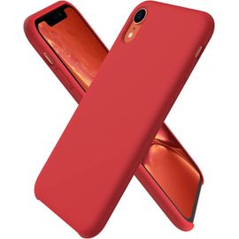 Coque Silicone Liquide Pour Iphone Xr 6,1"" - Bumper Anti¿Choc, Intérieur Microfibre, Boutons Protégés, Toucher Soyeux Et Facile À Nettoyer - Rouge