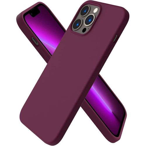 Coque Compatible Iphone 13 Pro Max 6,7 Pouces ¿ Silicone Liquide 3 Couches, Intérieur Microfibre Anti-Rayures, Protection Intégrale Bords Et Caméra, Gel Souple Antichoc ¿ Rouge Vin