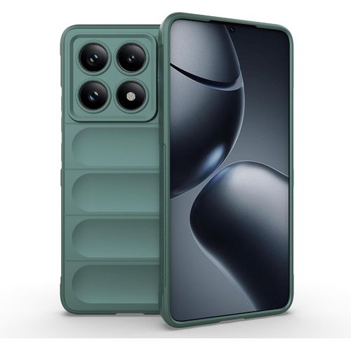 Coque Silicone Liquide Pour Xiaomi 14t Pro 5g - Revêtement Antibactérien, Protection Antichoc Niveau Militaire, Intérieur Microfibre, Vert, Compatible Charge Sans Fil