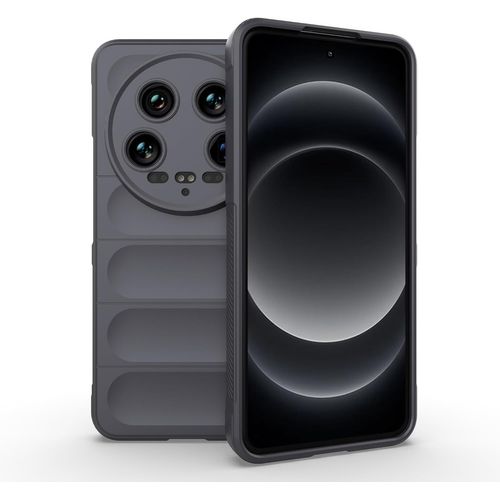 Coque Silicone Liquide Antimicrobienne Pour Xiaomi 14 Ultra ¿ Protection Antichoc Niveau Militaire, Doublure Microfibre Douce, Bords Surélevés, Gris Foncé