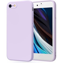 Coque Silicone Ultra-Fine Compatible Iphone Se (2022/2020) / Iphone 8/7 ¿ Doublure Microfibre Douce, Protection Intégrale Bords Droits, Antidérapante (Violet)