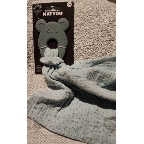 Doudou souris lange anneau dentition nattou
