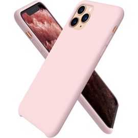 Coque Silicone Liquide Souple Anti¿Choc Pour Iphone 11 Pro Max 6,5"" ¿ Intérieur Microfibre, Boutons Tactiles, Facile À Nettoyer ¿ Rose