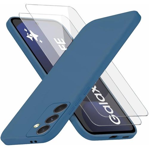 Coque Slim Silicone Tpu Souple + 2 Verres Trempés 9h Pour Samsung Galaxy S24 Fe - Protection Écran, Rebords 0,3 Mm, Bleu