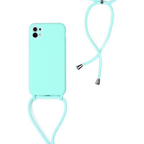 Coque Silicone Souple Verte Avec Cordon Tour De Cou Réglable Pour Xiaomi Mi 11 Lite 4g/5g ¿ Housse Anti-Chocs Mains Libres
