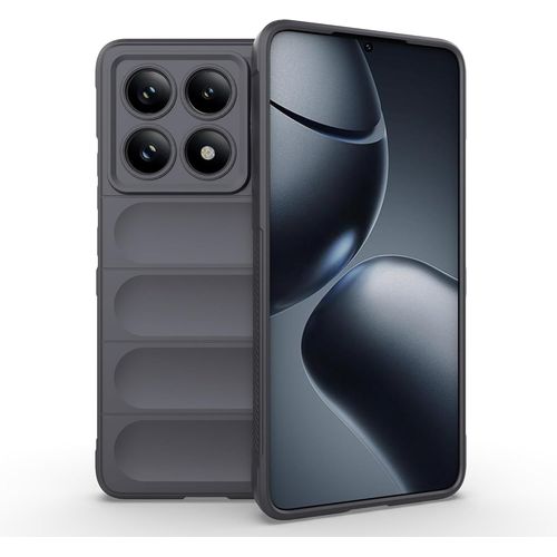 Coque Silicone Liquide Pour Xiaomi 14t Pro 5g ¿ Gris Foncé, Housse 360° Antichoc Avec Doublure Microfibre Et Revêtement Anti¿Germes, Compatible Charge Sans Fil & Nfc