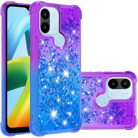 Coque Paillettes Liquide Dégradé Pour Xiaomi Redmi A1 / A1+ - Étui Tpu Transparent Effet Cristal À Sable Mouvant 3d C?ur, Bumper Anti-Choc Avec Coins Air Et Bords Surélevés