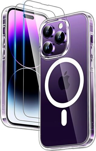 JGD-5-en-1 Coque pour iPhone 13 Pro, avec 2 Verre Trempé + 2 Protecteur Caméra Arrière, Housse iPhone 13 Pro 6.1"" Transparent[Anti-Jaunissement][Antichoc], Transparente