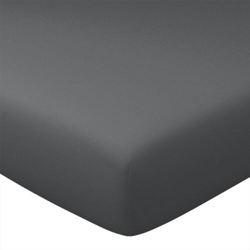 Drap-Housse En Coton Gris Souris 140x200x28cm