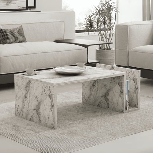 Table Basse L86,8 Cm - Effet Marbre