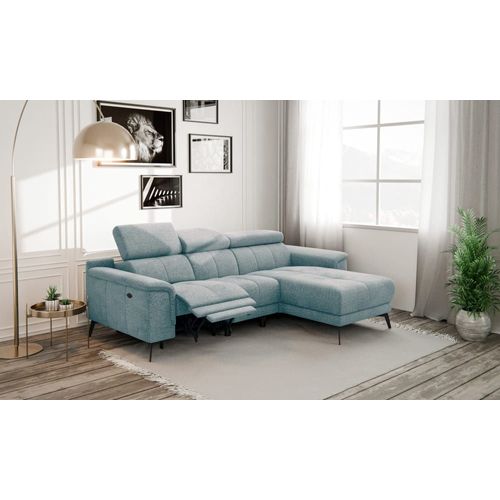 Canapé D’Angle 3 Places Avec 1 Fonction Relax, Bleu