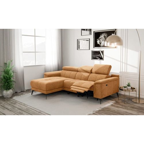 Canapé D’Angle 3 Places Avec 1 Relax Et Appuie-Tête Réglables, Orange