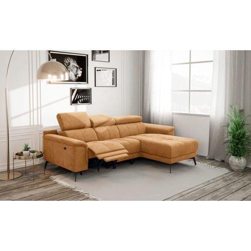 Canapé D’Angle 3 Places Avec 1 Fonction Relax, Orange