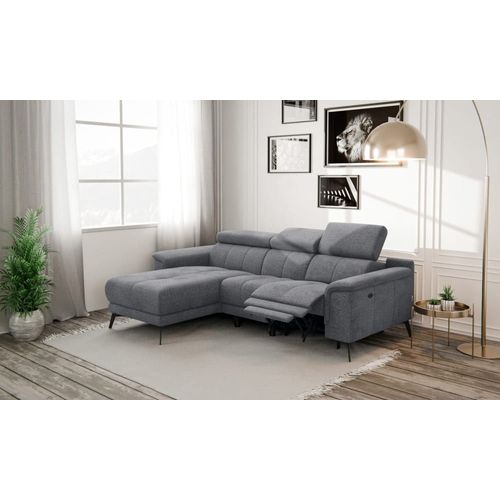 Canapé D’Angle 3 Places Avec 1 Relax Et Appuie-Tête Réglables, Gris