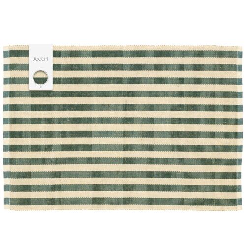 Lot De 2 Set De Table En Coton Vert 33x48cm