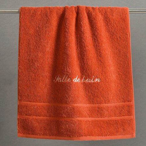 Drap De Bain En Coton Orange Terracotta 100x150cm