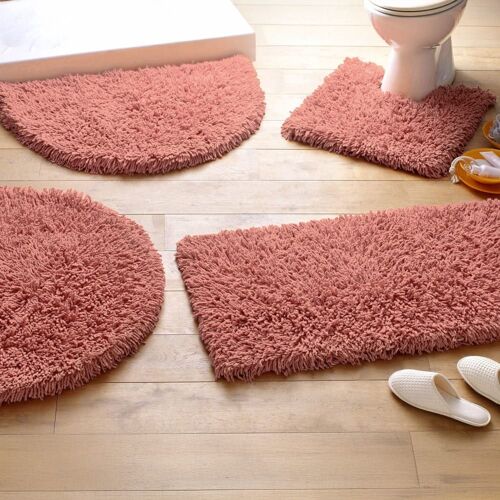Tapis 1/2 Lune En Coton Rose Terracotta 55x85cm