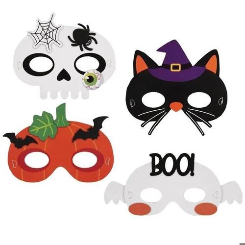 Loup Masque Visage Halloween - Enfant - Lot De 4