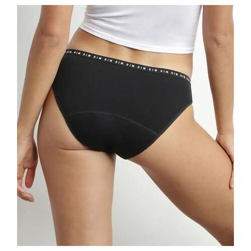Dim Culotte Menstruelle Lavable En Coton Bio Noir Flux Moyen Dim Protect