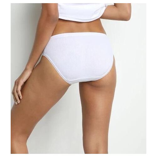Dim Lot De 2 Slips Blancs Midi Femme Pur Coton