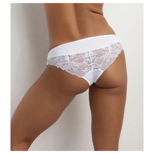 Dim Culotte Blanche Femme En Microfibre Et Dentelle Generous Essentiel