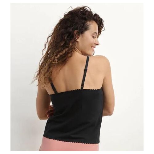 Dim Top Femme En Coton Stretch Sans Couture Noir Body Touch Easy