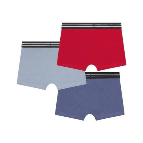 Dim Lot De 3 Boxers Garçon En Coton Stretch Rouge Carmin Bleu Ecodim