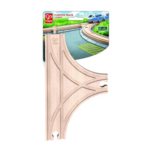 Jouet Hape Rail En T Extension Circuit Train Bois - 1 Pi Ce 3 Voies En Bois De Hêtre Tous Types De Trains - Jeu Educatif Enfant De 3 Ans Et Plus - Compatible Marques Traditionnelles Circuit Train