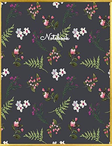 Notebook: Graph Paper Composition Notebook Journal Quad Ruled 5x5 - 120 Pages: 8.5 In. X 11 In. - Flower Print - A4 Notebook (Golden Flower)