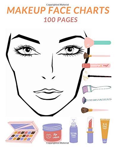 Makeup Face Charts: Blank Makeup Face Chart Worksheets For Makeup Lovers To Organize And Plan Their Designs | Large Page Size Faces With Open And Closed Eyes | 8.5 X 11 Inches | 100 Pages