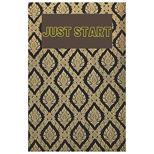 Lined Notebook Journal - To Succeed, Just Start- Traditional Thai Pattern Modern Art 1 Dark Brown: Lai Thai Elegant Notebook For Writing, Blogging, Taking Notes, Making To Do Lists, Writing Checklists