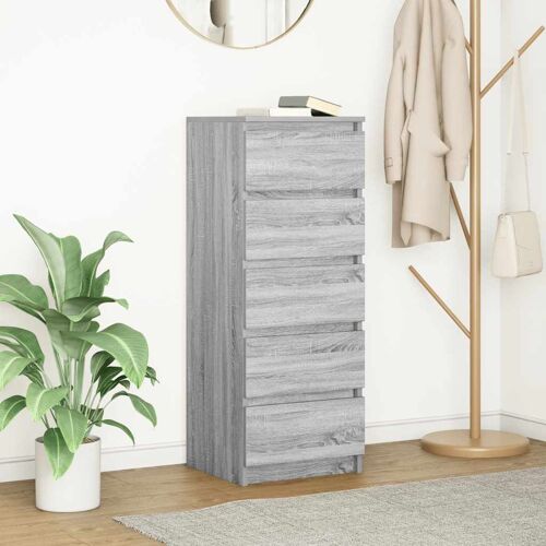 vidaXL Buffet avec tiroirs sonoma gris 37,5x35x99 cm bois d'ingénierie