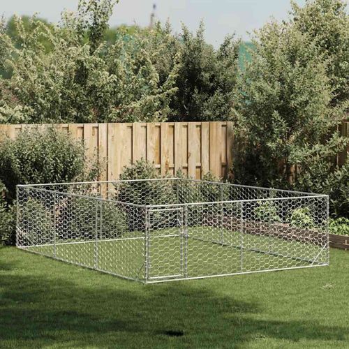 Vidaxl Chenil D'extérieur Pour Chiens Porte 3x4x1 M Acier Galvanisé