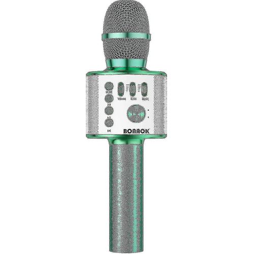 Microphone Karaoké Sans Fil Bluetooth Bonaok, 3 En 1, Portable, Portable, Compatible Avec Tous Les Smartphones, Idéal Pour Les Filles Et Les Adultes.