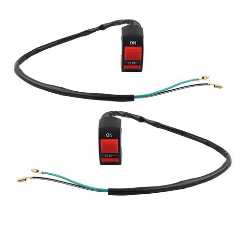 2 Pièce Moto Guidon Interrupteur On Off Bouton Conversion Pour Moto Ou Vélo Convient Aux Guidons De 22mm 2 Fils