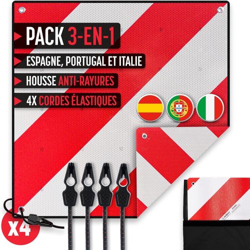 Signal Set V20, Espagnol Et Italien, Homologué, Avec Polypropylène + Housse De Protection, Porte-Vélo Et Charge V20, Flexible Et Avec Protection Contre Les Rayures