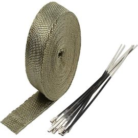 2.5cm X 5m Titanium Bande Thermique Echappement Ruban Protection Bande Isolant Moto Tuyeau Collecteur D'échappement Avec 6 Attaches Câble