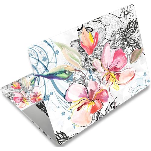 Autocollant En Vinyle Réutilisable Pour Ordinateurs Portables 12,1-15,6"",Décoratif,Résistant À L'Eau Et Aux Rayures,Pour 13,3"" 14"" 15"" Pc Portable Et Netbook (011 Belles Fleurs)