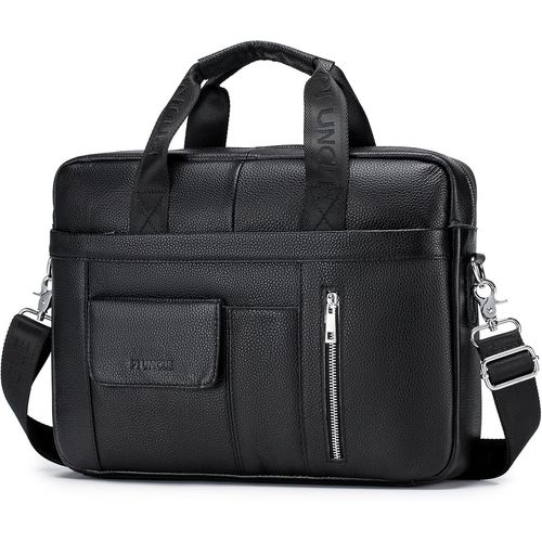 Sacoche Pour Ordinateur 15.6 Pouces, Porte Document Homme, Cartable Cuir, Cadeau, Bandoulière, Sac Business, Serviette