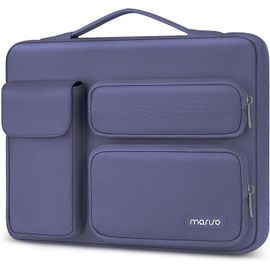 Housse Ordinateur 13-13,3 Pouces Compatible Avec Macbook Air/Pro 13 / Pro 14, Hp Dell Asus Lenovo,Pochette Pc Ouvert Latérale Avec 2 Surélevées&1 Poche À Rabat,Gris Lavande