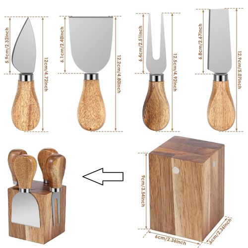 Plateau À Pizza En Bambou,Assiette À Fromage Avec Couteau À Fromage,Mini Gâteau,Palette À Dessert,Fête De Noël,Pudding,Jxcutter.B-Only Knives 1Set