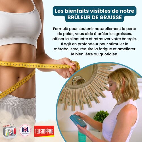 Venteo | Programme Puissance 1000 Brûleur De Graisses | Complément Alimentaire Naturel À Base De Plantes, Algues Et Ferments Lactiques | Amincissant Extra Fort | Programme 30 Jours Made In France 