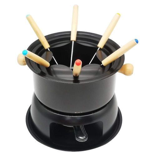 Mini-Casserole À Fondue En Acier Inoxydable, Fondue Au Fromage Et Au Chocolat, 6 Fourchettes À Trempette Et Fondants Amovibles