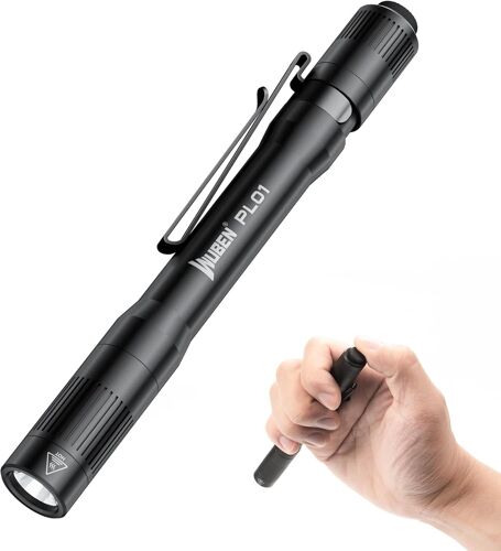 SUBZONAL-PL01 Lampe de poche Led Rechargeable, 650 Lumens Mini Lampe de poche, IP68 Lampe stylo étanche, 4 Modes Lampe Torche de petite taille, Compatible avec 2 piles AAA pour Camping, Réparation