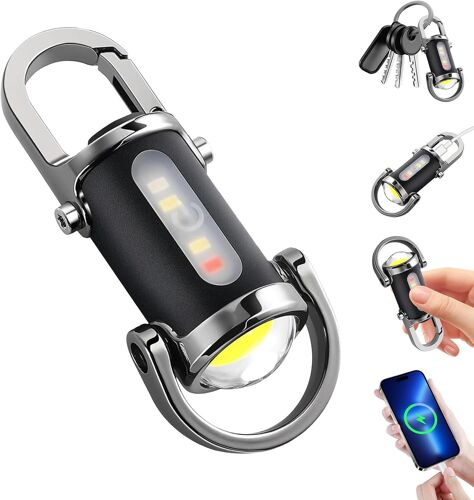 Jexnovashop-Lampe Torche Led Ultra Puissante Rechargeable Usb C, La Vie Étanche ¿5 Modes Lampe De Poche Porte Clés Camping Extérieur, Urgence, Pêche