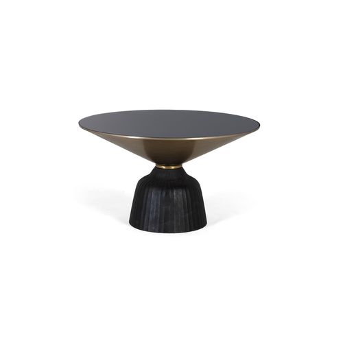Table Basse Plateau Verre Trempé Structure Aluminium