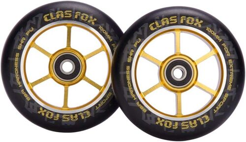 Pro Stunt Scooter Wheel Set 100mm With Abec-9 Bearings And Cnc Metal Core (Gold)