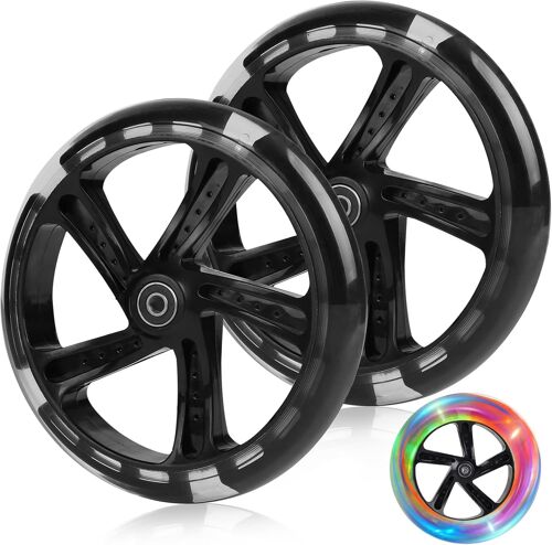 Stunt Scooter Replacement Wheels 200 Mm With Abec 9 Bearings, 88a Hardness, Suitable For All Kinds Of Scooters, Blue (Pack Of 2)