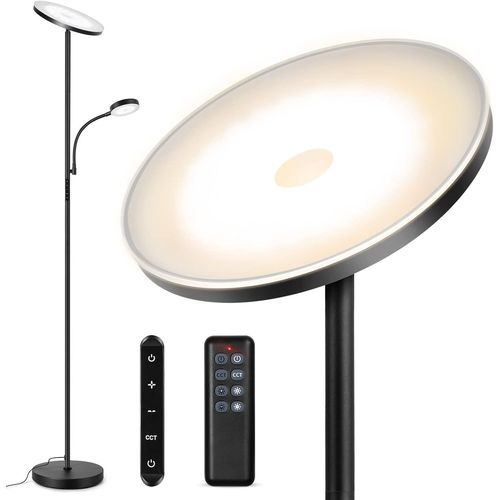 Lampadaire Sur Pied Led, Lampe Sur Pied Dimmable 4 Températures De Couleur, Lumière Principale De 27 W Et Lampe De Lecture De 7 W, Télécommande Et Contrôle Tactile Pour Salon, Chambre, Bureau
